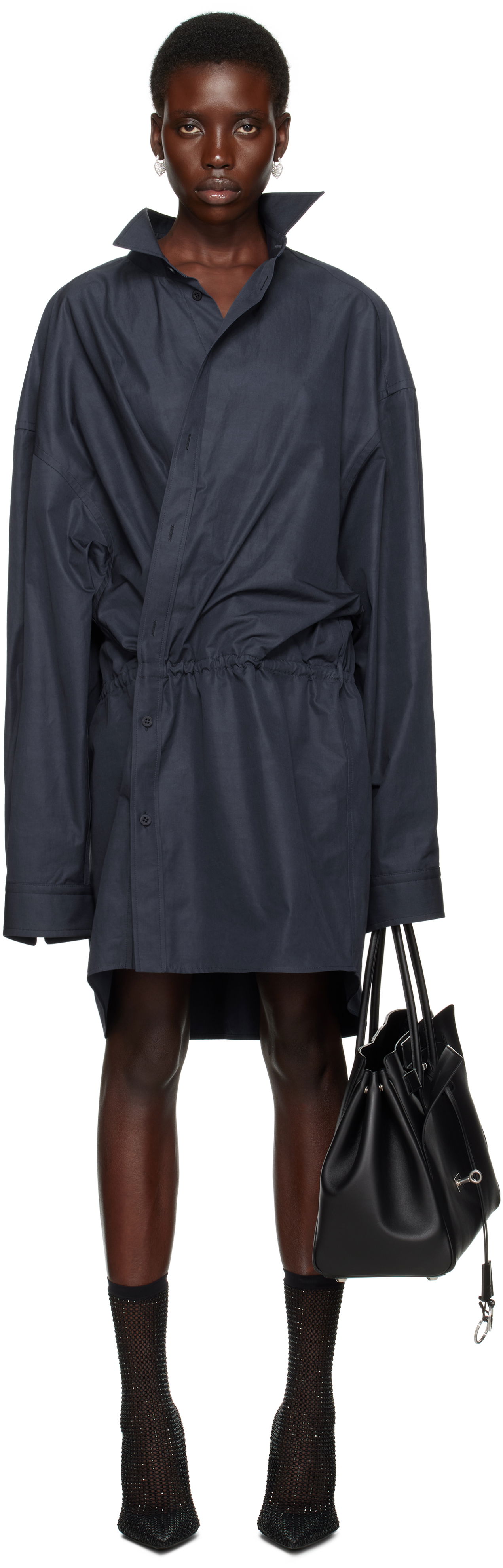 Šaty Balenciaga Balenciaga Shirt Mini Dress Navy | 814136 TRM17, 0
