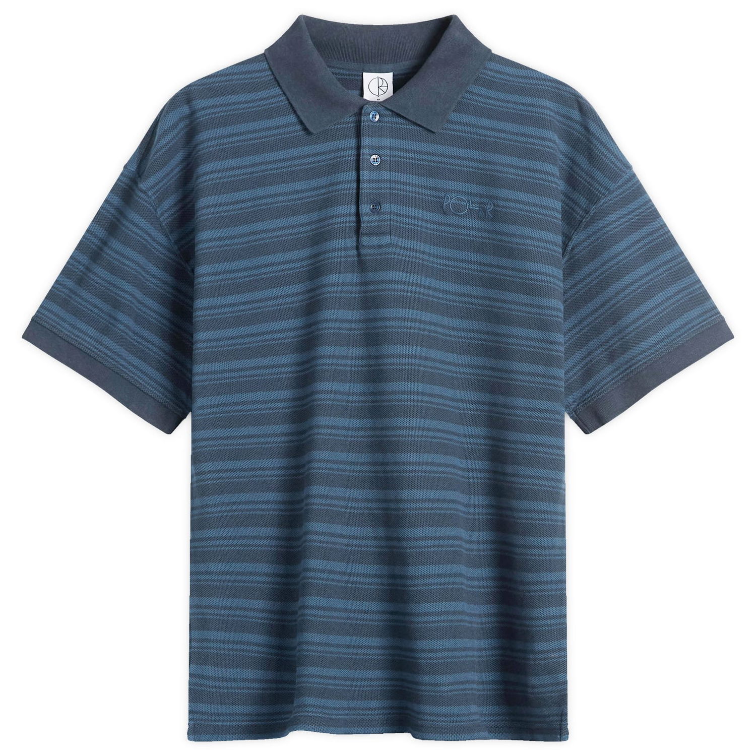 Polo tričko Polar Skate Co. Men's Stripe Surf Polo Shirt, Large Modrá | PSC-SP25-47, 1