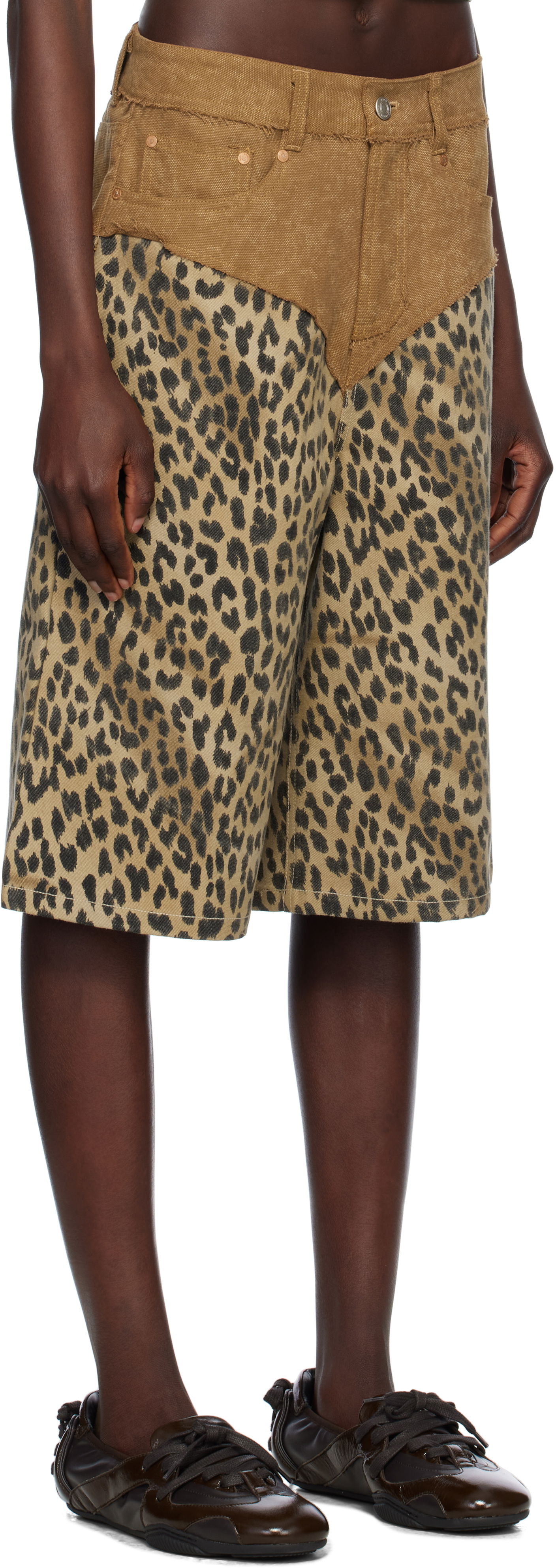 Šortky Andersson Bell Oxford Combo Leopard Shorts Béžová | apa821w, 1