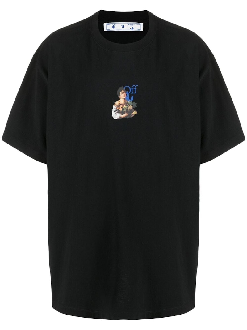 Tričko Off-White Caravaggio Boy T-shirt Black/Blue Čierna | OMAA038S21JER0071040, 0