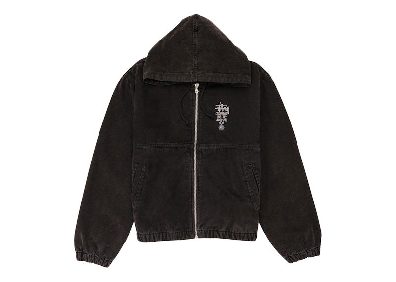Bunda Stüssy Work Jacket with Hood Čierna | 115649-BLAC