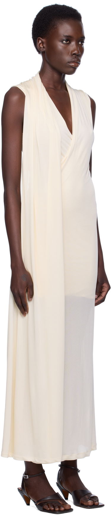 Šaty TOTEME TOTEME Overlapped Scarf Maxi Dress Čierna | 253-WRD0235-FB0266, 4