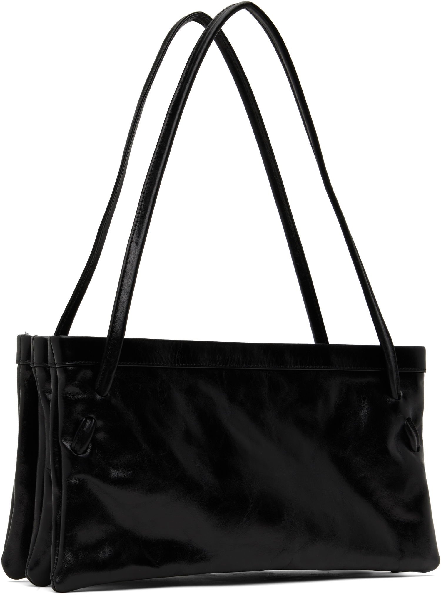 Taška cez rameno BY FAR BY FAR Hannah Creased Leather Shoulder Bag Čierna | MWBSB057CL034BK001PL, 1