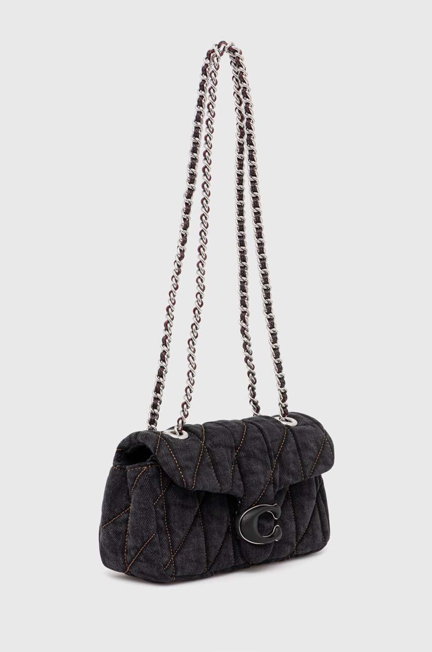 Taška cez rameno Coach Coach Quilted Denim Shoulder Bag Čierna | CR701, 1
