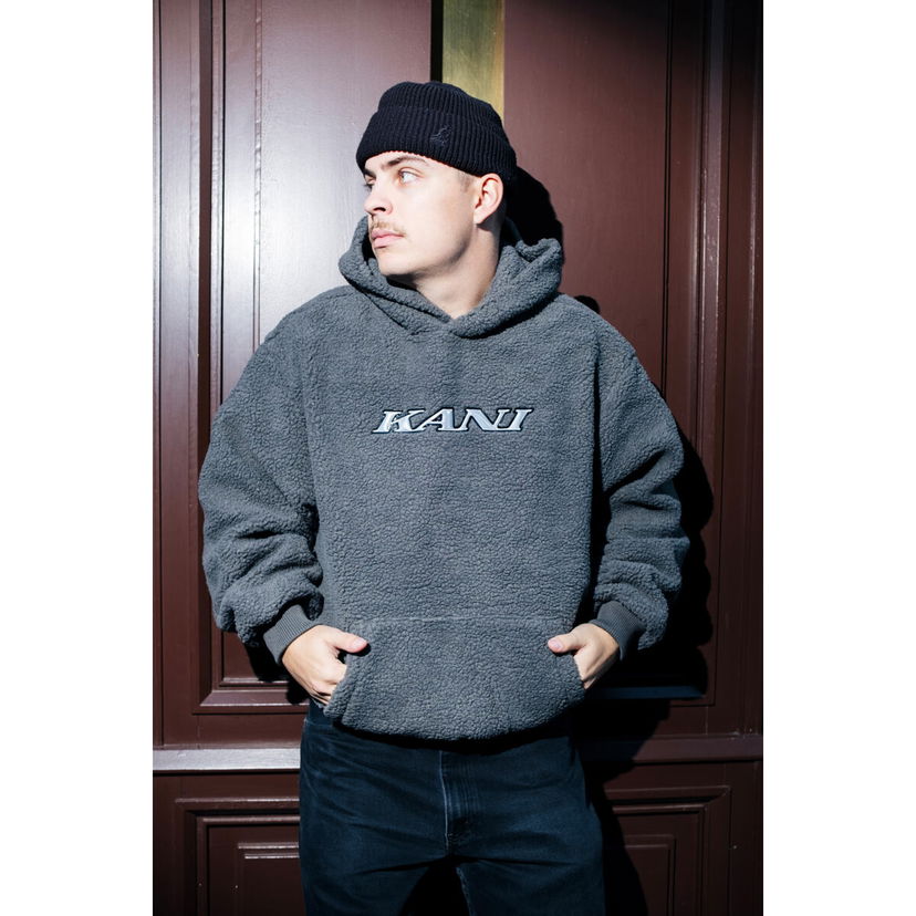 Mikina Karl Kani Silver Teddy Hoodie XXL Šedá | PD00007584