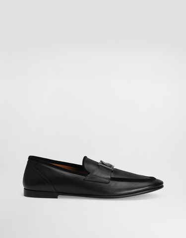 Doplnky Dolce & Gabbana Dolce & Gabbana Calfskin Loafers with Metal Buckle Čierna | A50462A6O7080999, 0