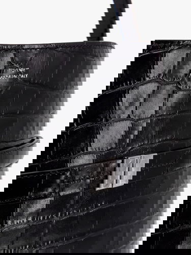 Taška cez rameno TOTEME Belted Croc-Effect Leather Shoulder Bag Čierna | 244WAL0048LE0076001, 4