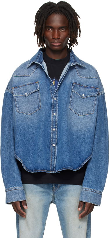 Košeľa VETEMENTS Vetements Boxy Cropped Denim Shirt Modrá | UH76DS525MB2, 0
