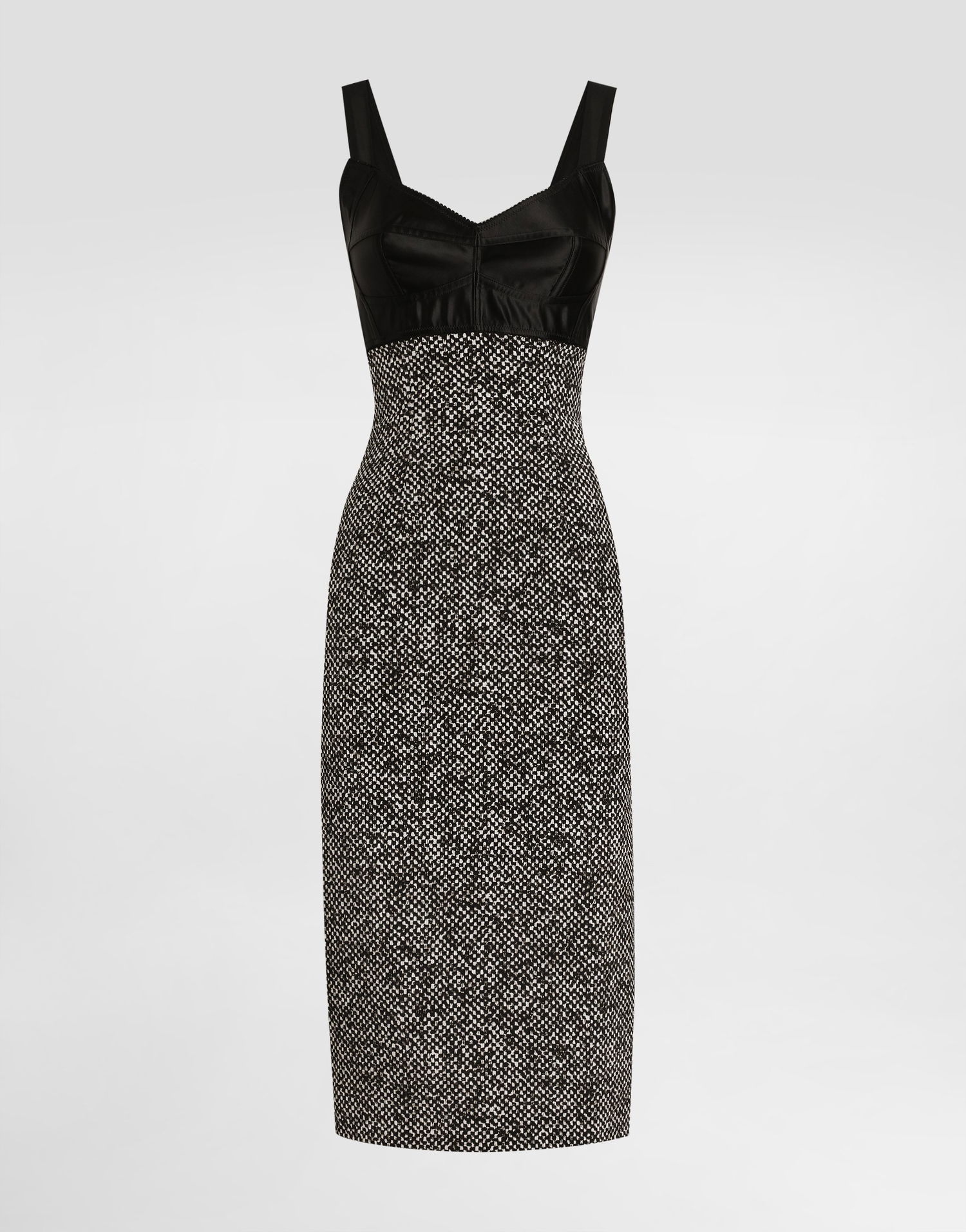Šaty Dolce & Gabbana Dolce & Gabbana Heavy Crepe and Damier Print Dress Čierna | F6TVSTFSA73HH5QU, 0