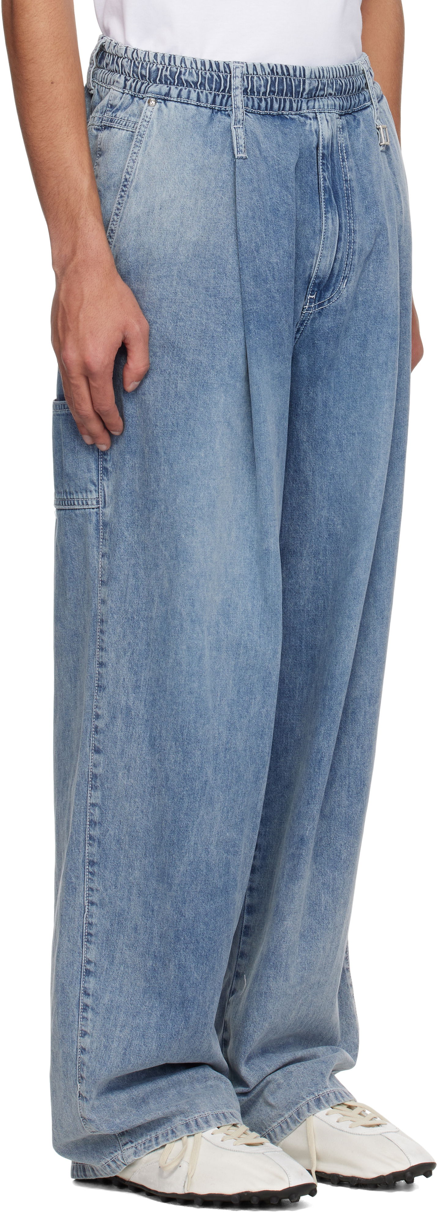 Džínsy WOOYOUNGMI WOOYOUNGMI One-Tuck Banding Denim Jeans Modrá | W251PT28, 1