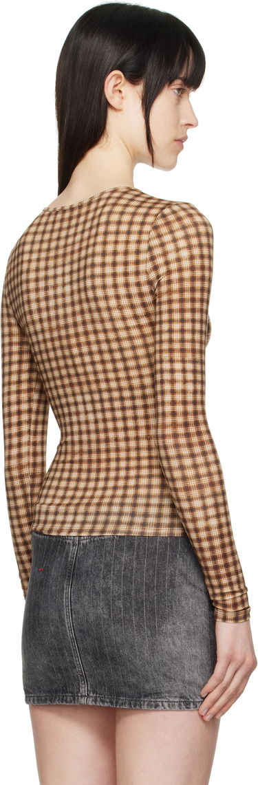 Tričko Miaou Miaou Long Sleeve Plaid T-Shirt Hnedá | 7029TJBWPL, 2