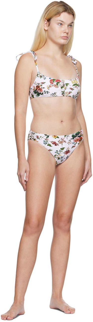 Plavky Erdem Erdem Thea Floral Print Bikini Top Biela | VC22_3017SWV, 3