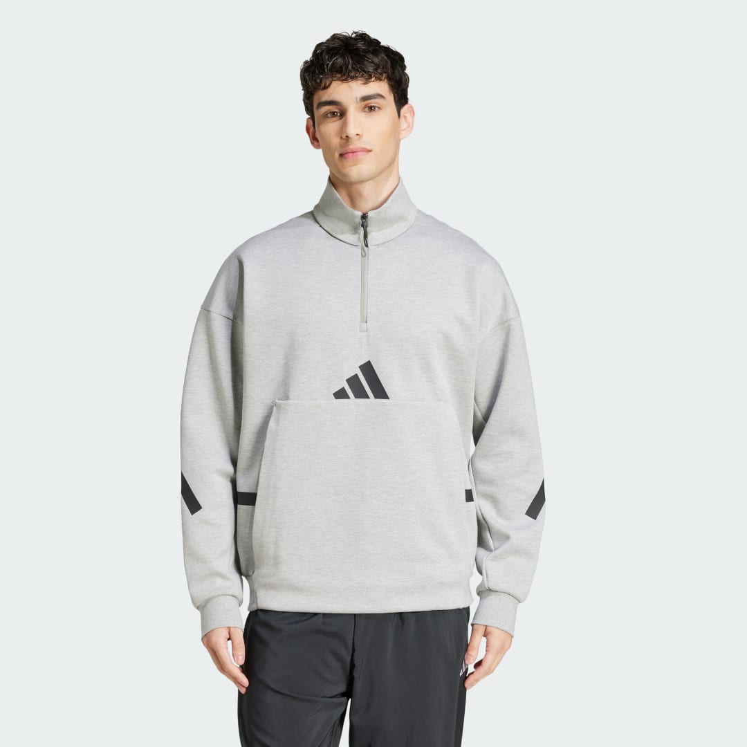 Mikina adidas Performance Sportswear Quarter-Zip Sweatshirt Šedá | JJ1148, 0