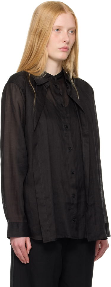 Košeľa TOTEME TOTEME Double Collar Linen Shirt Čierna | 253-WRT0544-FB0434, 1