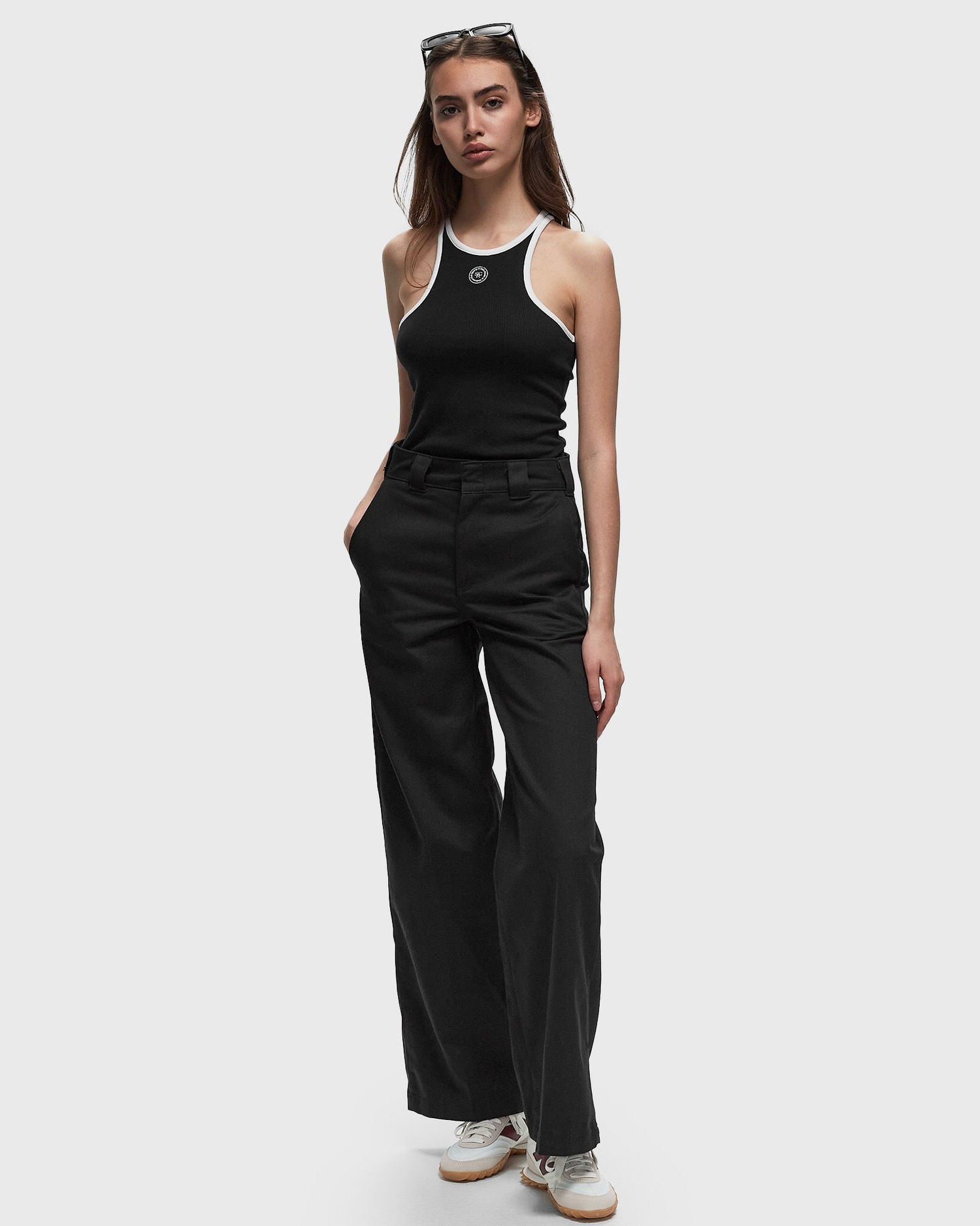 Tielko Sporty & Rich SRHWC Ribbed Tank Čierna | TO033S405SB, 1