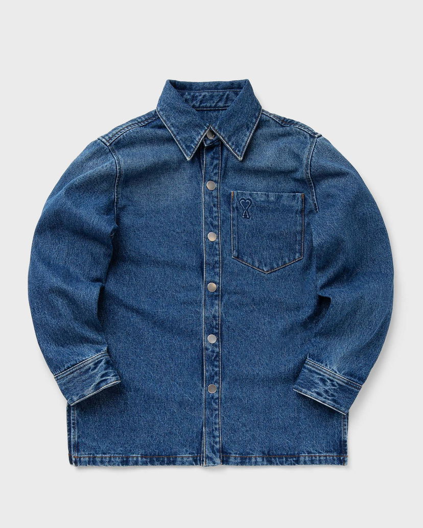 Košeľa AMI Long Sleeve Denim Shirt Modrá | UJK261.DE0031-480