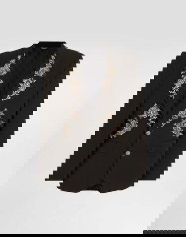 Bunda Dolce & Gabbana Single-breasted Jacket With Jewel Embellishments Čierna | G2QU6ZGK256N0000, 0