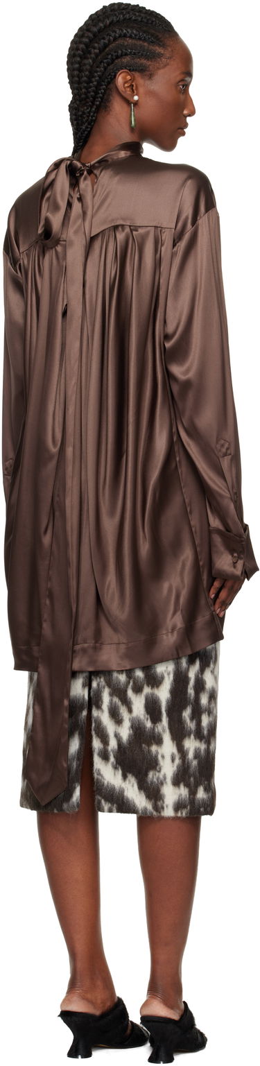 Košeľa Dries Van Noten Dries Van Noten Satin Turtleneck Blouse Hnedá | 252-010779-2032, 2