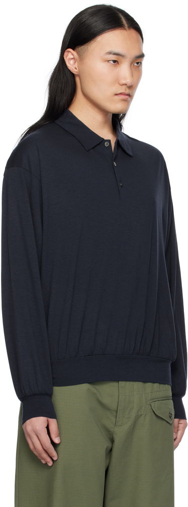 Polo tričko NANAMICA nanamica Wool Long Sleeve Polo Navy | S25SH101U, 1