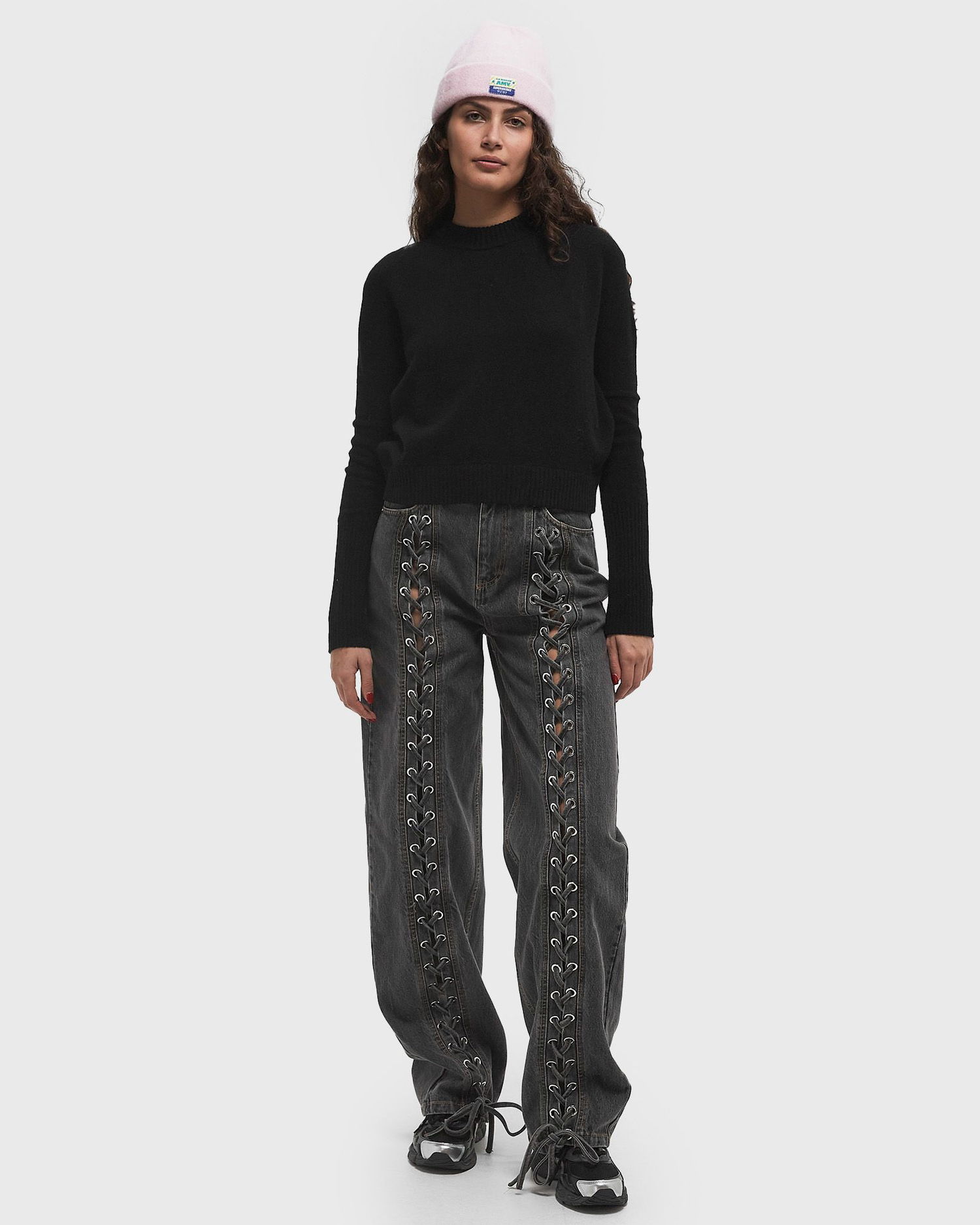 Sveter CLOSED Crew Neck Cropped Pullover Čierna | C96472-920-22-100, 1