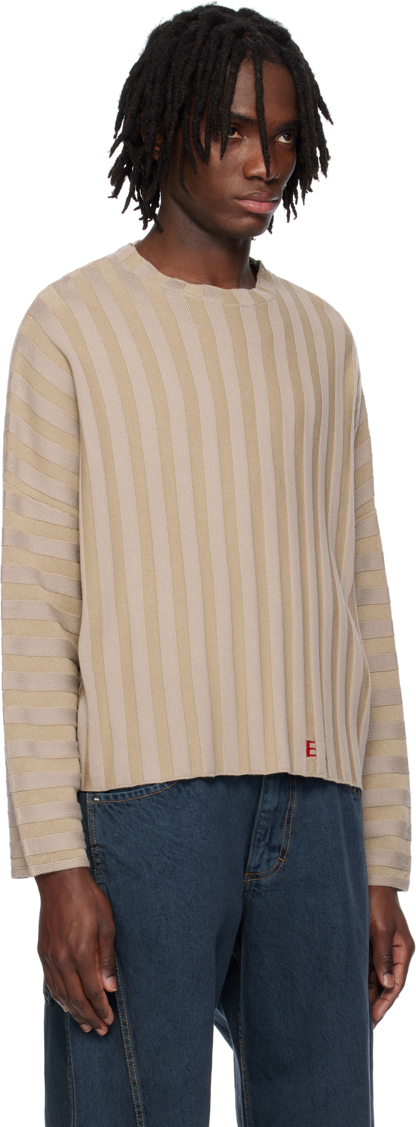 Sveter Eckhaus Latta Eckhaus Latta Keyboard Knit Sweater Béžová | 8026-EL-PS25-DU - DUNE, 1