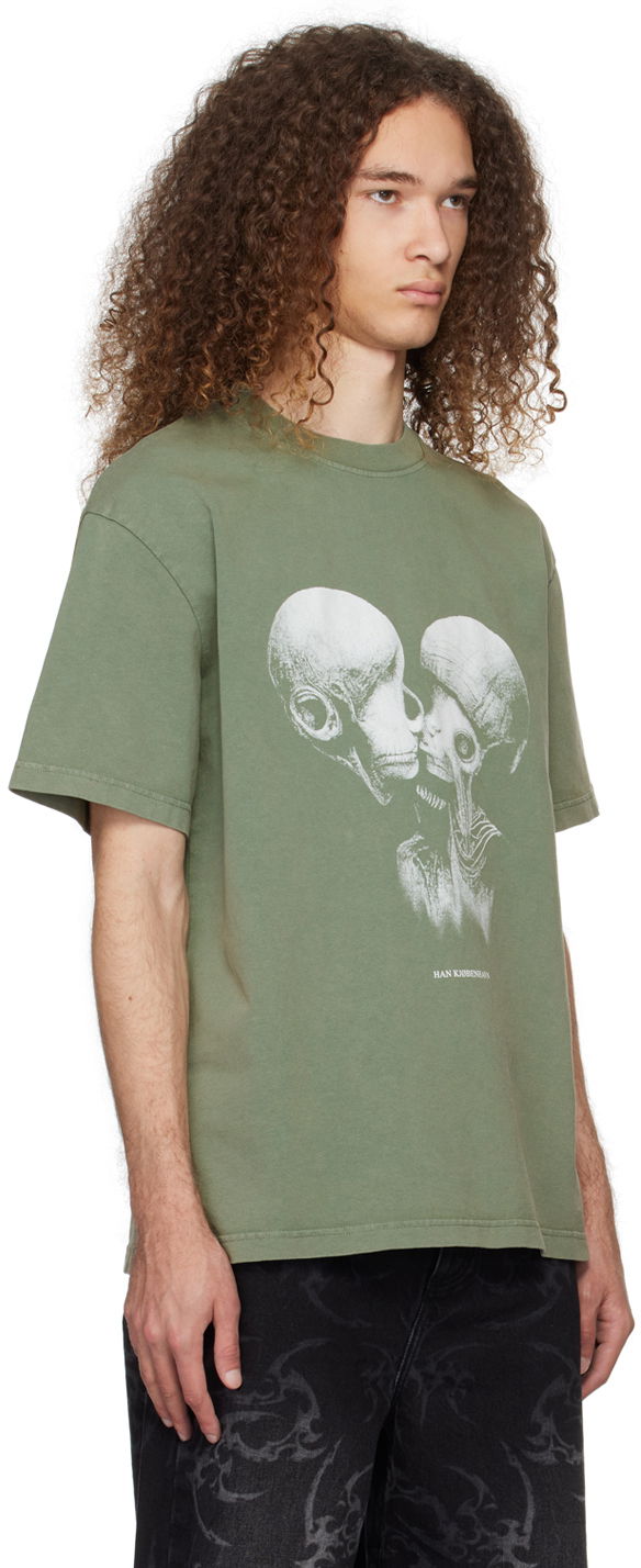 Tričko Han Kjøbenhavn Han Kjobenhavn Aliens Kissing T-Shirt Zelené | M-133228, 1