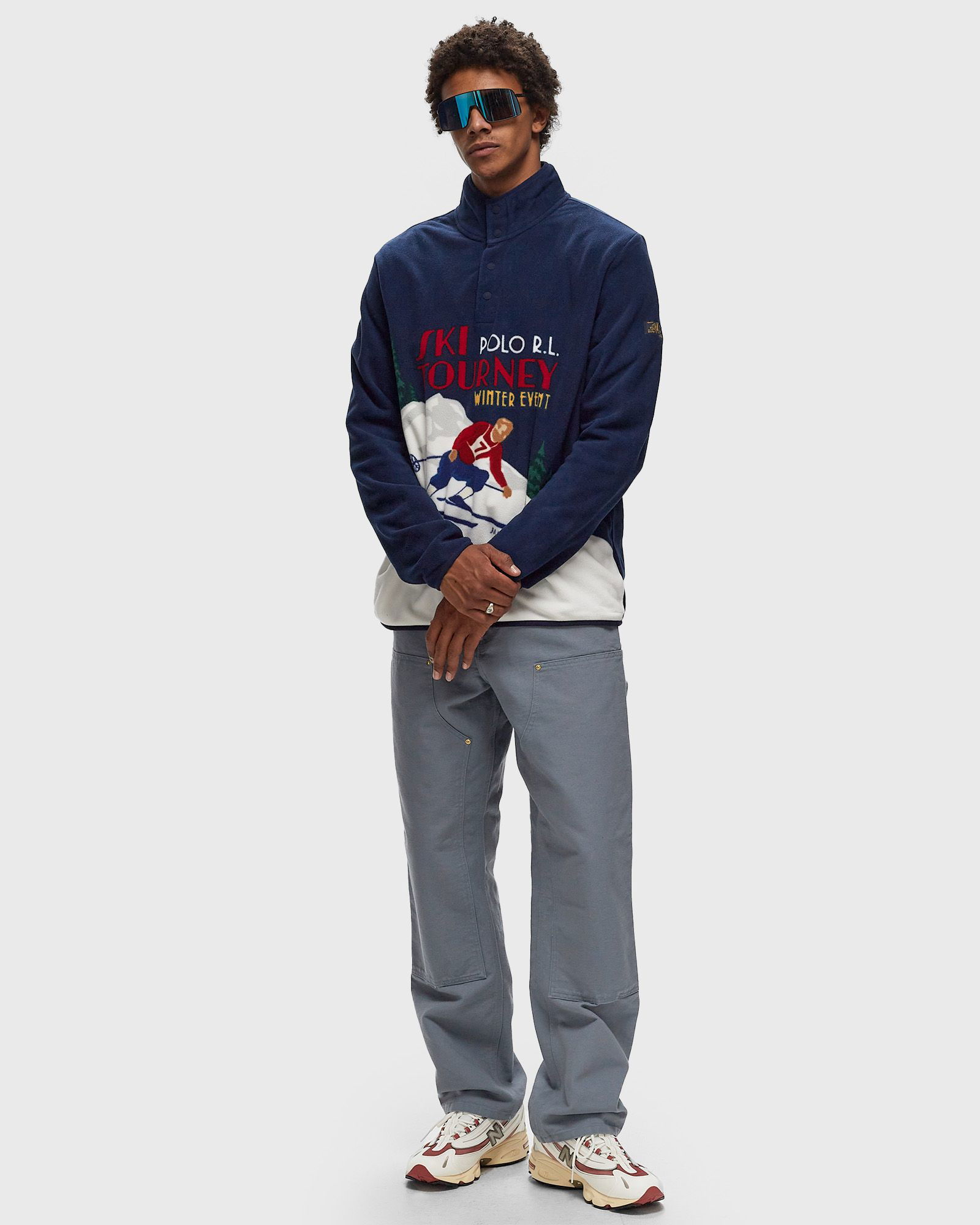 Half-Zips Sweatshirt With Print