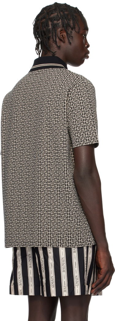Polo tričko Balmain Maze Print Polo Shirt Šedá | EH1GC027BC90, 2