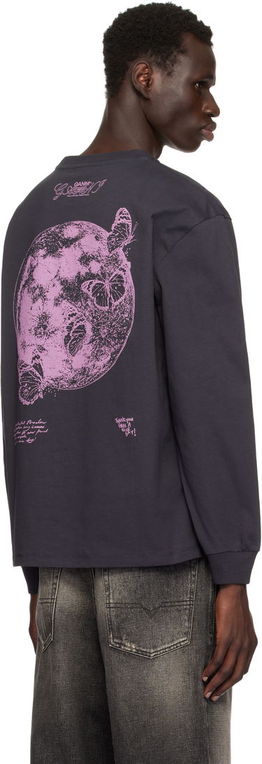 Tričko GANNI GANNI Future Heavy Jersey Long Sleeve Tee Šedá | T4065, 2
