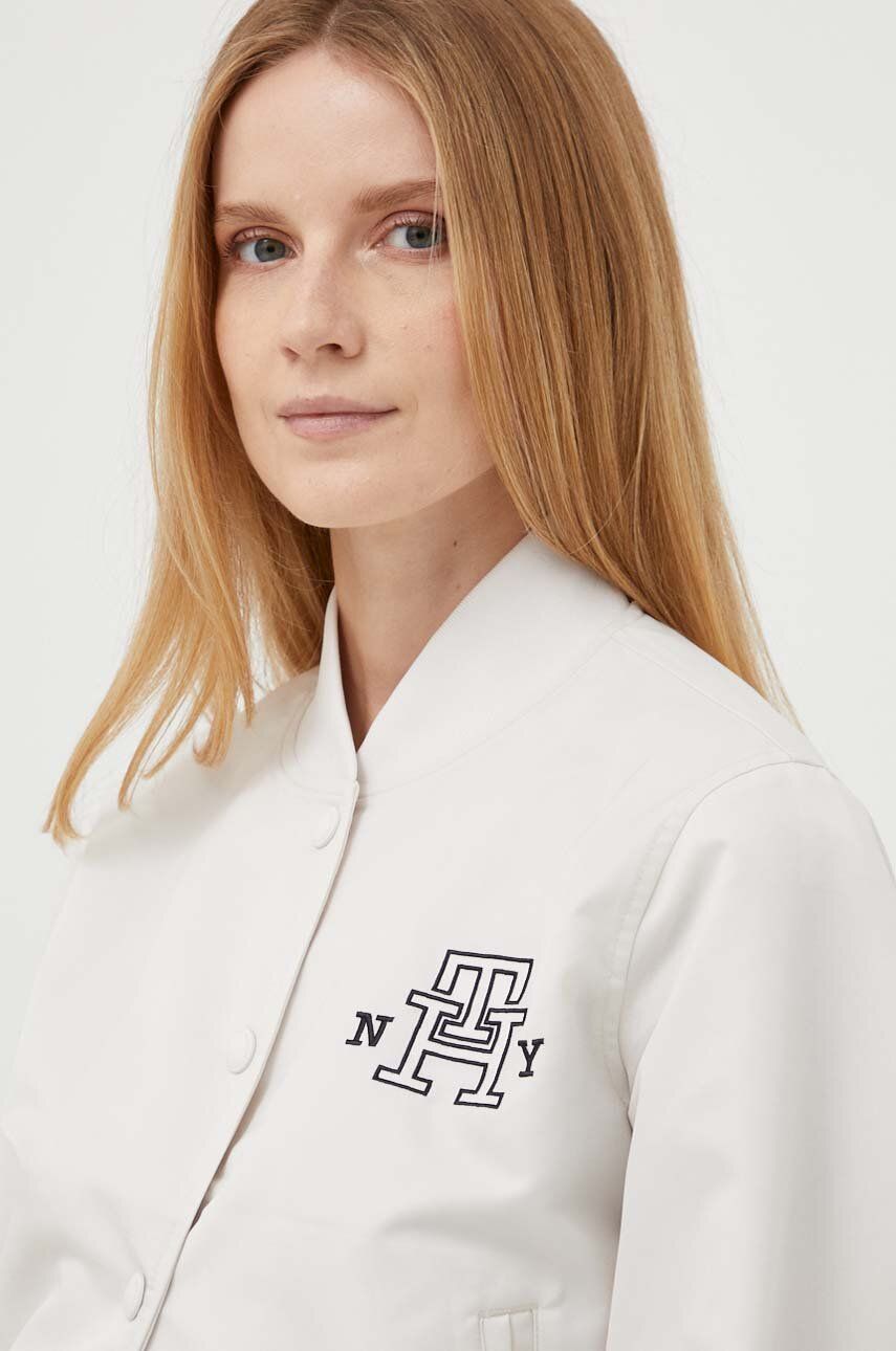 Bomber bunda Tommy Hilfiger Varsity Logo Bomber Jacket Biela | WW0WW38935, 0