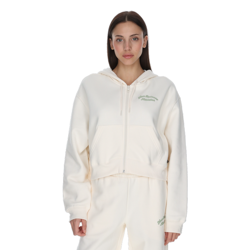 Mikina New Balance Linear Heritage Full-Zip Hooded Sweatshirt Biela | WJ53509-PEF