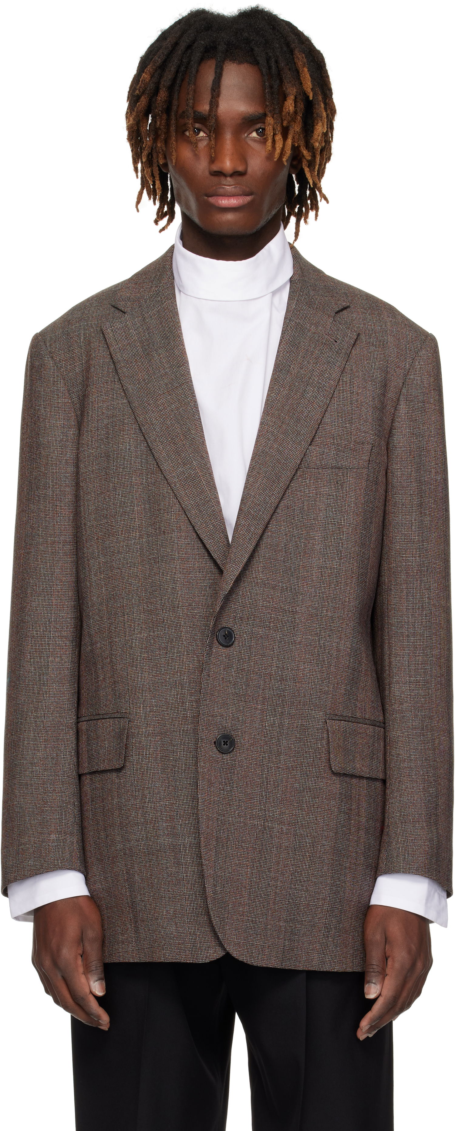 Bunda Dries Van Noten Dries Van Noten Check Blazer Hnedá | 251-020404-1382, 0