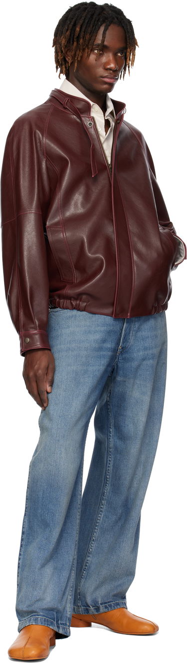 Bomber bunda Maison Margiela MM6 Maison Margiela Sports Faux-Leather Jacket Vínová | SH2AM0023 M35455, 3