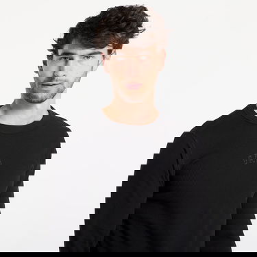 Tričko GAP Long Sleeve Waffle Mini Logo Crew Tee Čierna | 795644-02, 1