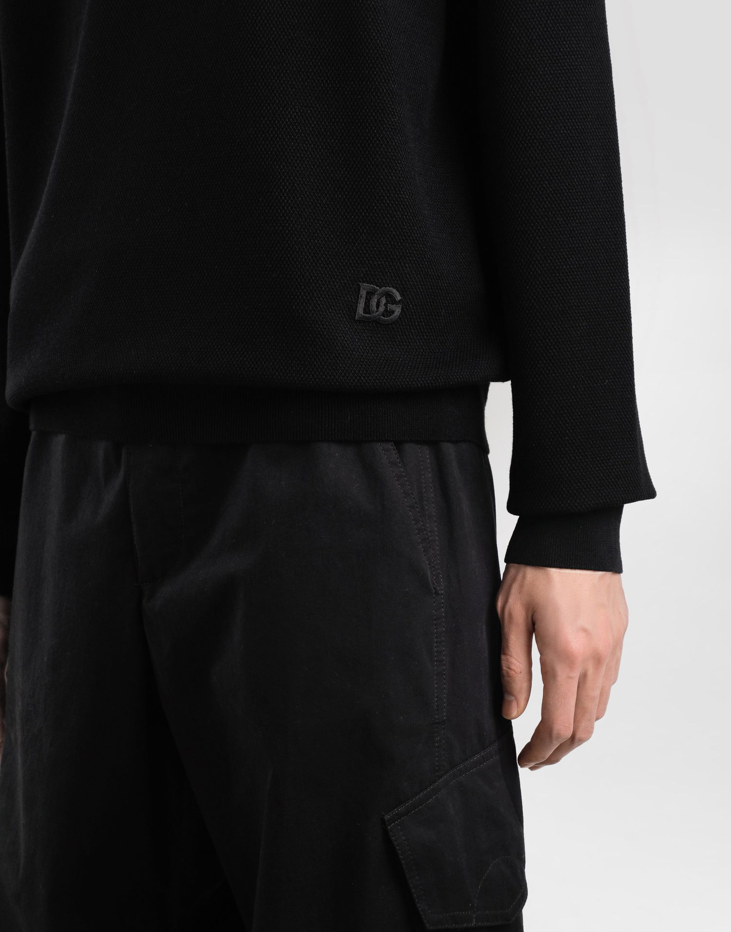 Sveter Dolce & Gabbana Dolce & Gabbana Crew Neck Wool Pullover Čierna | GXXADZJDVC0N0000, 1