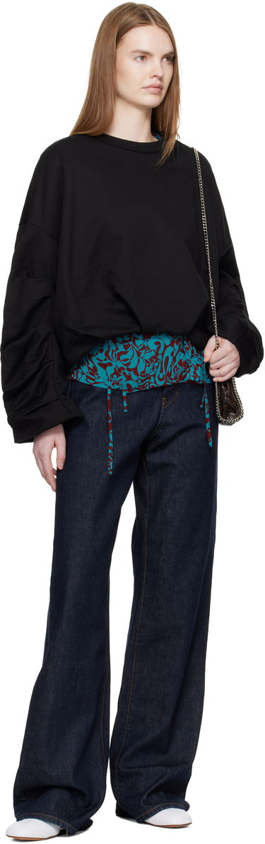 Mikina Dries Van Noten Dries Van Noten Oversized Draped Crewneck Sweatshirt Čierna | 261-131109-3611, 3