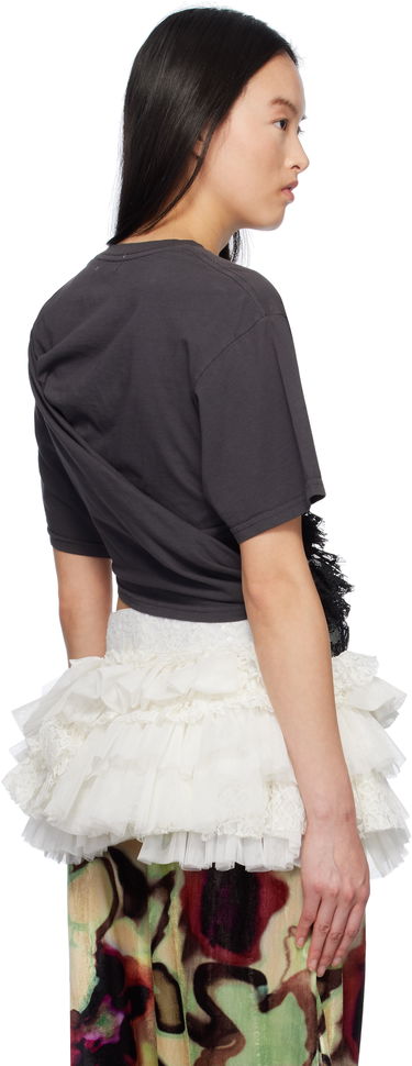 Tričko Collina Strada Collina Strada Lace Eva T-Shirt Šedá | XX3052, 2