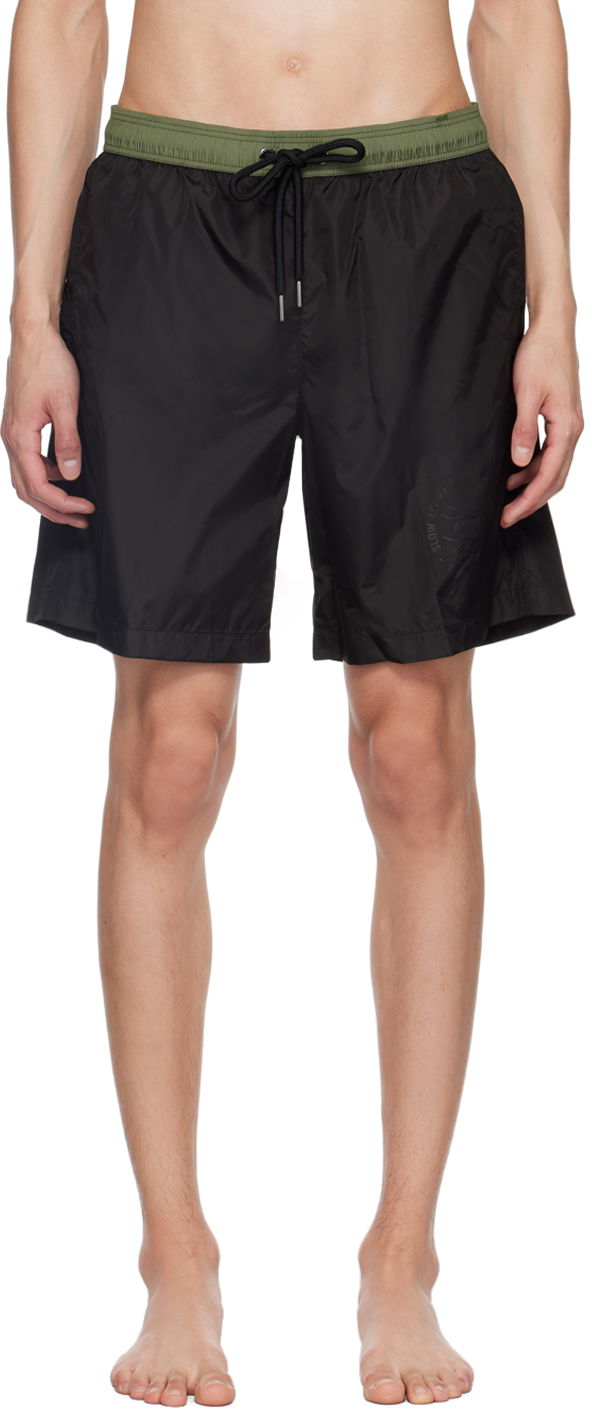 Plavky Moncler Black 'Slow Living And Good Vibes' Swim Shorts Čierna | J10912C0000653326, 0