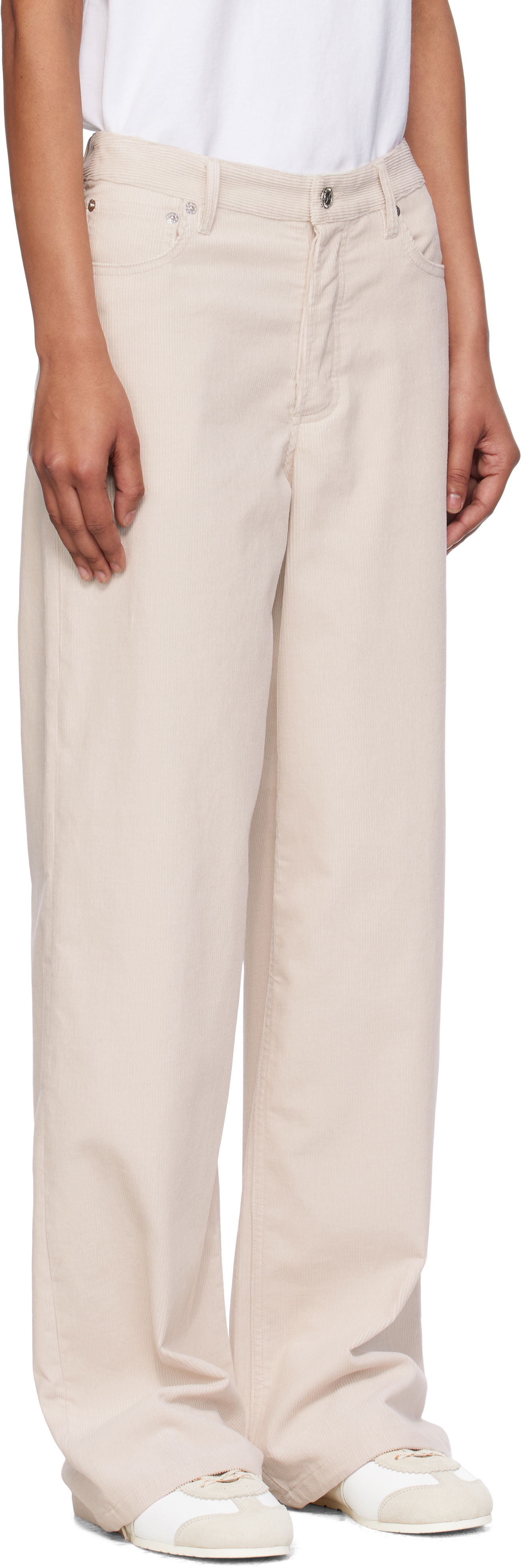 Nohavice A.P.C. A.P.C. Elisabeth Wide-Leg Corduroy Trousers Béžová | COHHO-F09181, 1