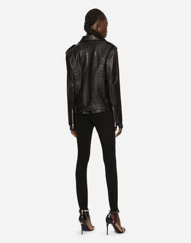 Bunda Dolce & Gabbana Asymmetric Zip Belted Leather Jacket Čierna | F9P52LHULRKN0000, 2