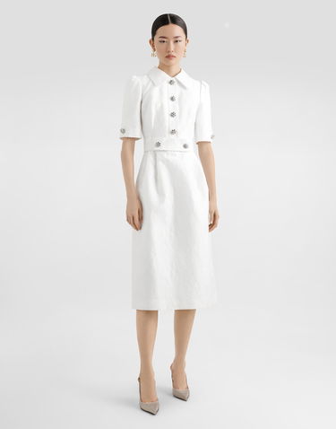 Šaty Dolce & Gabbana Dolce & Gabbana Floral Jacquard Dress Biela | F60ATZFJTB4W3789, 1