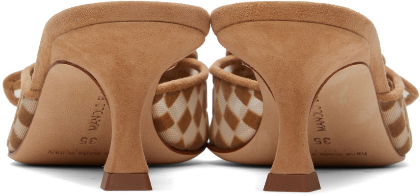 Šperky Manolo Blahnik Manolo Blahnik Maysalebi Kitten Heel Mules Hnedá | 423-1658, 1