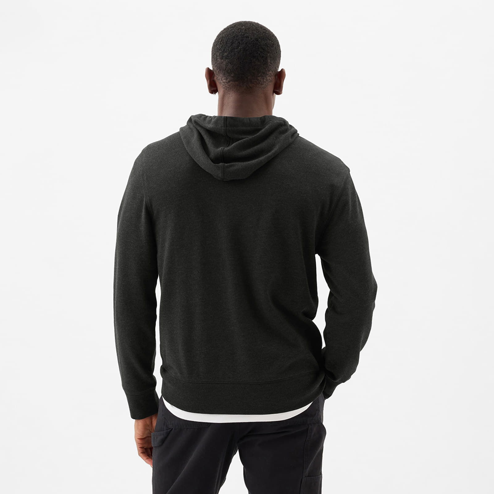 French Terry Fullzip Logo Hoodie B85 Charcoal Heather Grey