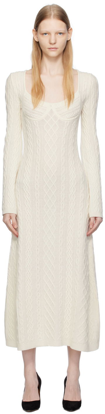 Šaty CHLOÉ Cable Knit Maxi Dress Béžová | CHC23WMR10590107S, 0