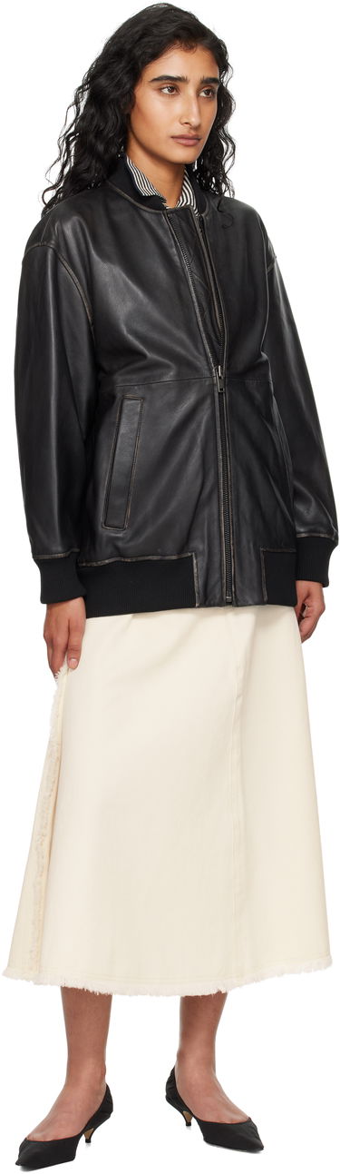 Bomber bunda Max Mara Weekend Max Mara Tattico Leather Jacket Čierna | 2525446031600, 3