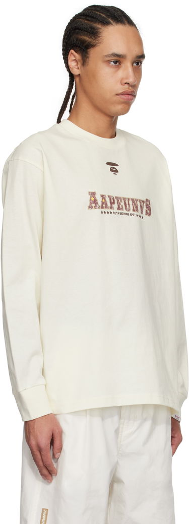 Mikina AAPE by A Bathing Ape AAPE by A Bathing Ape 'AAPE' Theme Long Sleeve T-Shirt Biela | AAPLTM1620XXNIVX, 1