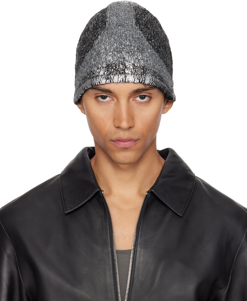 Kulicha HELIOT EMIL HELIOT EMIL Scintilla Reversible Beanie Šedá | AW25_16_132_BLK01