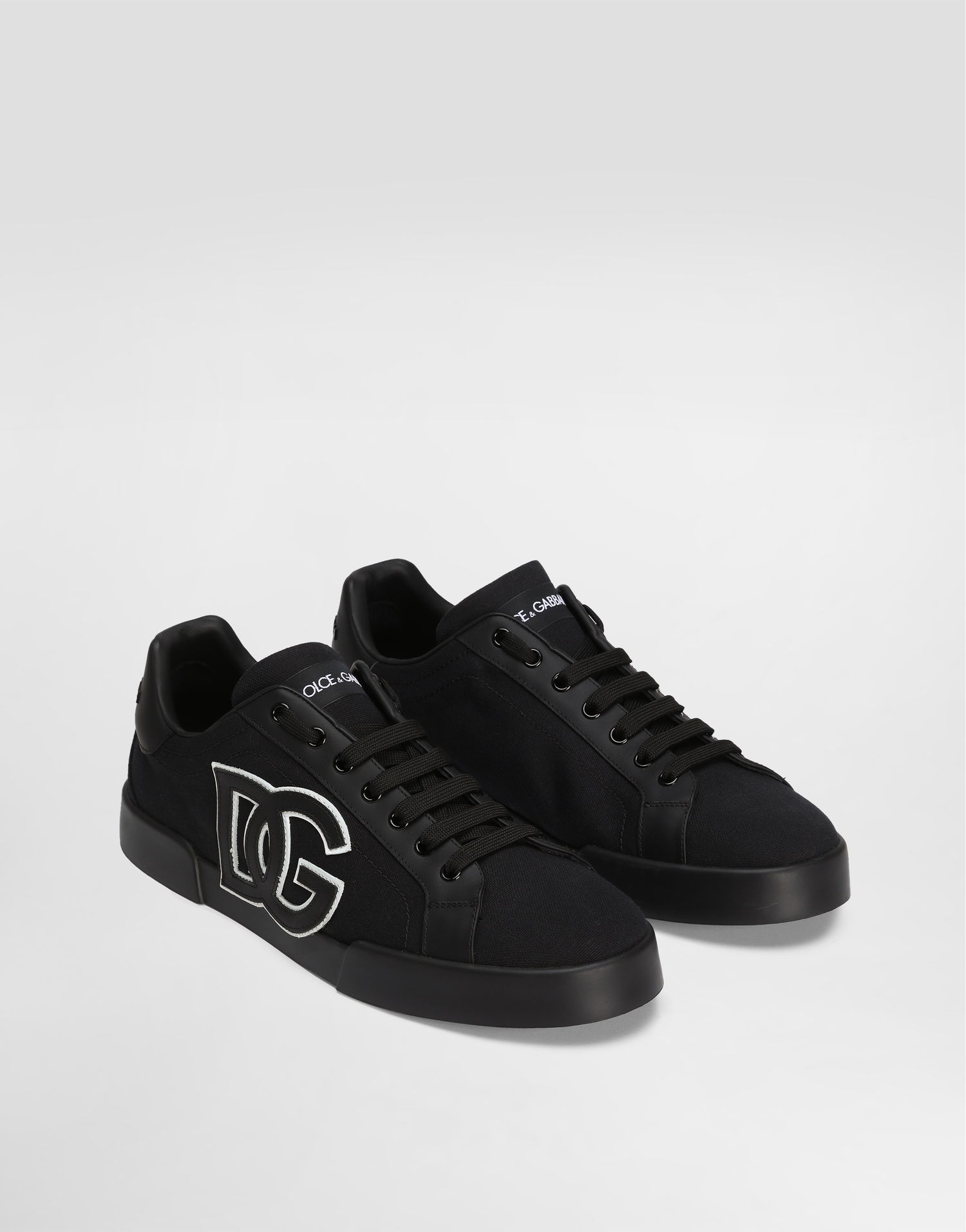 Tenisky a topánky Dolce & Gabbana Dolce & Gabbana Portofino Light Strobel Canvas and Calfskin Čierna | CS2343AE6298B956, 1