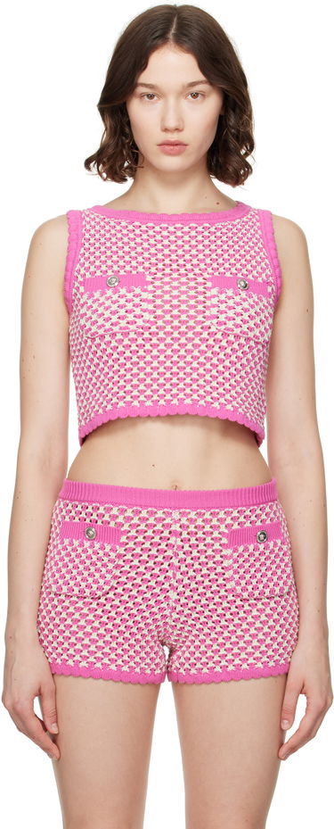 Crop Top Versace Versace Crochet Knit Top Ružová | 1020376_1A14747, 0