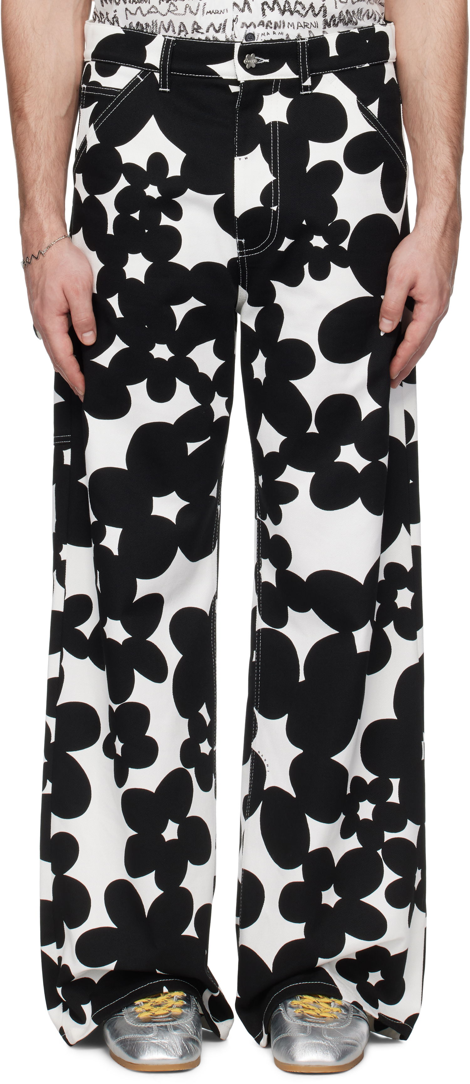 Cargo nohavice Marni Marni Dillies Print Cargo Pants Biela | PUMU0287A0 UTC462, 0